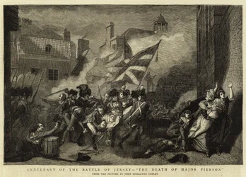 Hundertjahrfeier der Schlacht von Jersey, Der Tod von Major Pierson